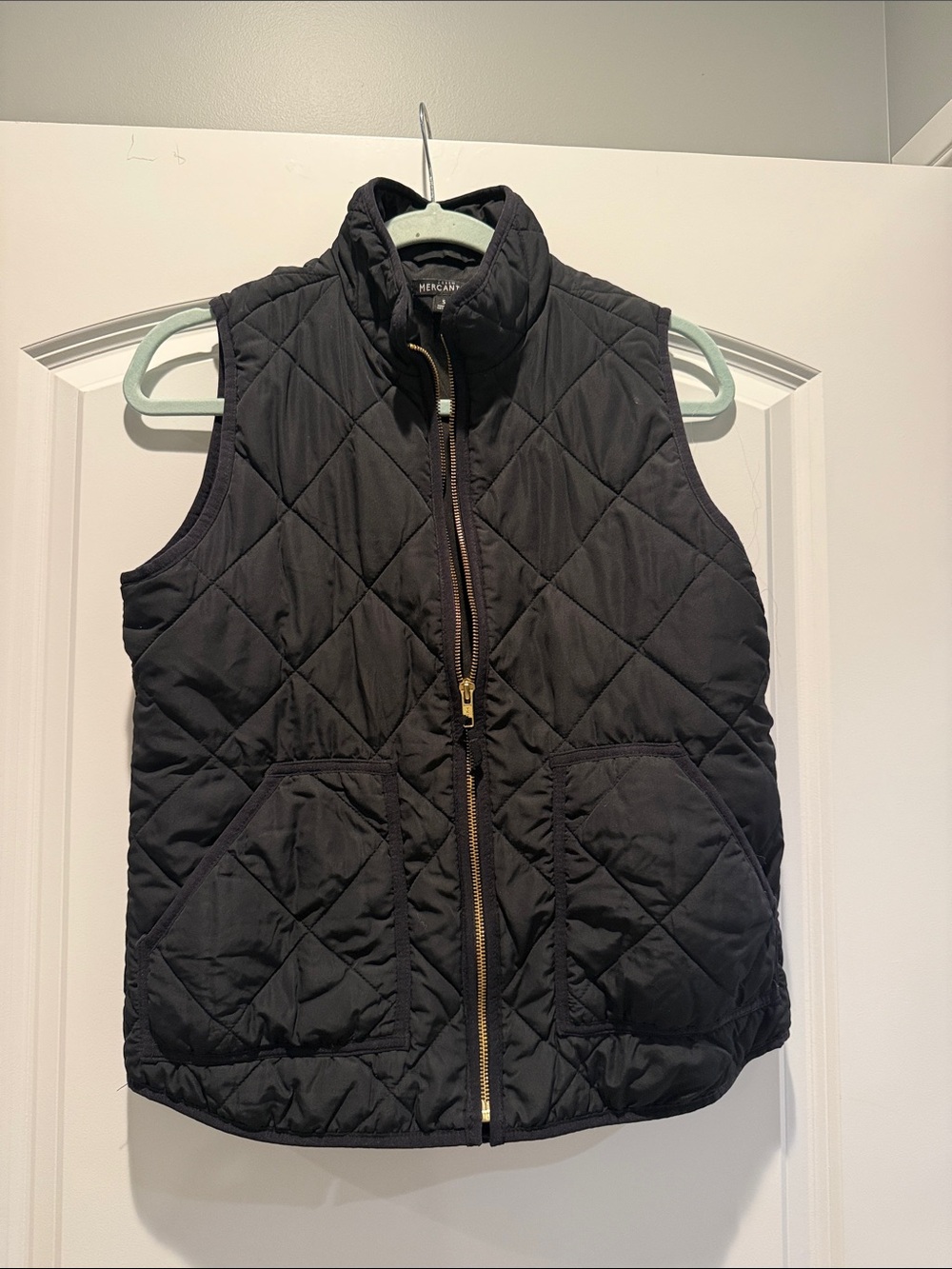 J. Crew Quilted Black Puffer Vest - Small
